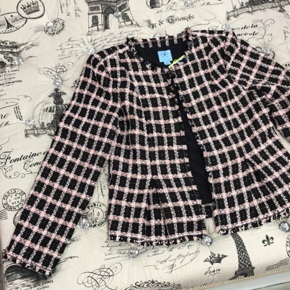 CeCe Plaid Tweed Jacket - Picture 3 of 5